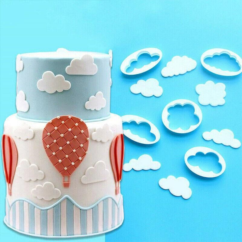 5PCS Cloud Shape Cookie Cutters Set for Fondant Cake Clay and Baking Crafts