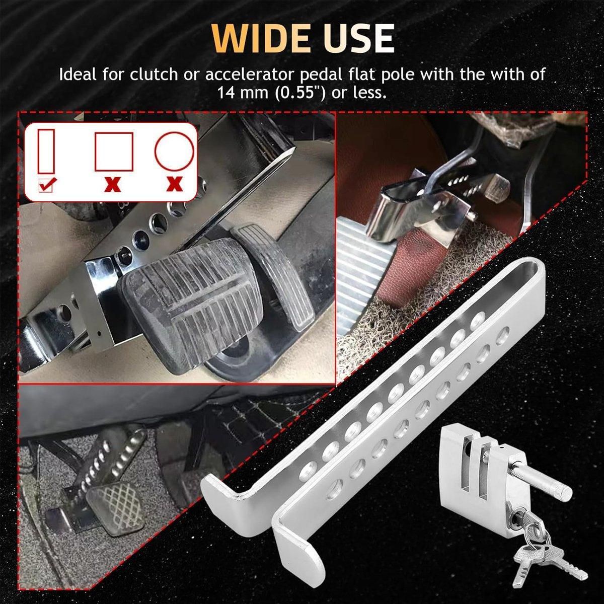 Universal Car Anti-Theft Clutch Throttle Brake Lock 8/9 Holes Security Lock - 9 holes