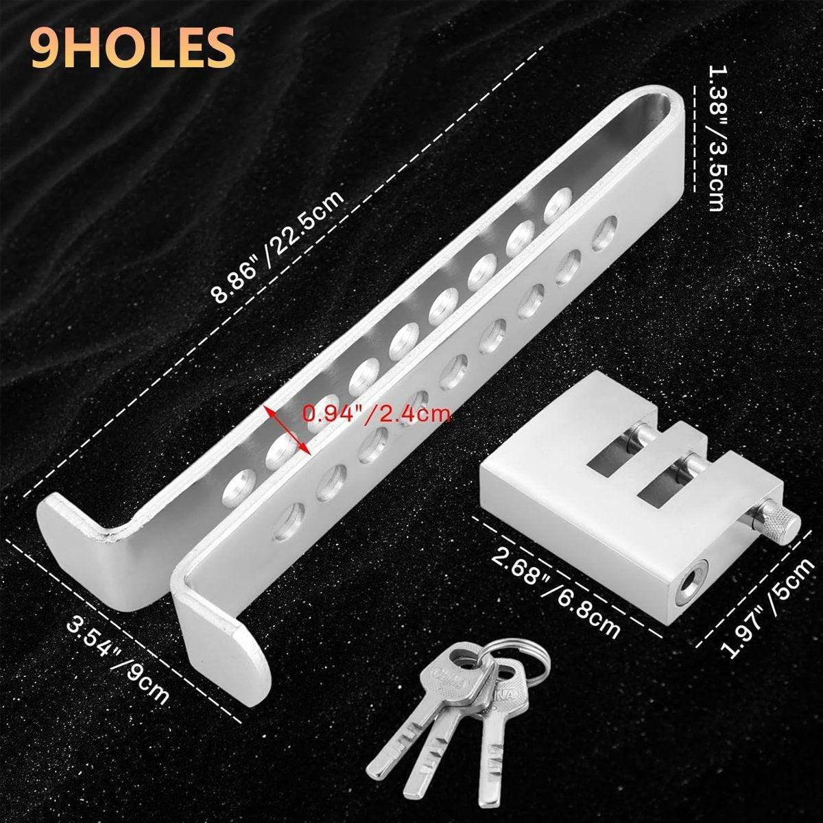 Universal Car Anti-Theft Clutch Throttle Brake Lock 8/9 Holes Security Lock - 9 holes