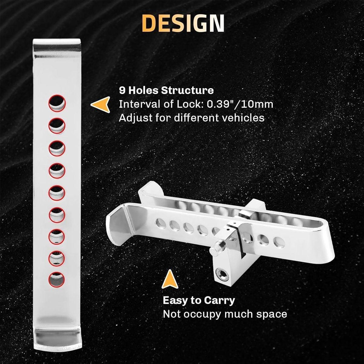 Universal Car Anti-Theft Clutch Throttle Brake Lock 8/9 Holes Security Lock - 9 holes