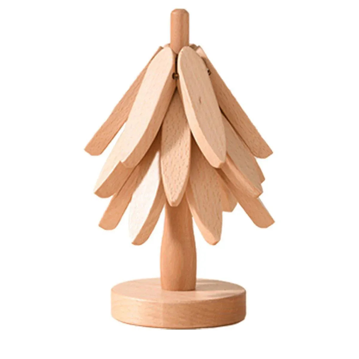Solid Wooden Trivet for Hot Dish Walnut Christmas Tree Table Heat-Resistant Mat - Beige-3pcs