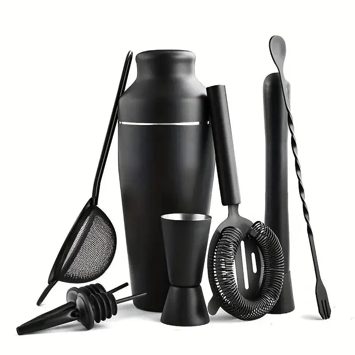 8PCS/700ML Stainless Steel Cocktail Shaker Bartender Tools Set Bar Supplies