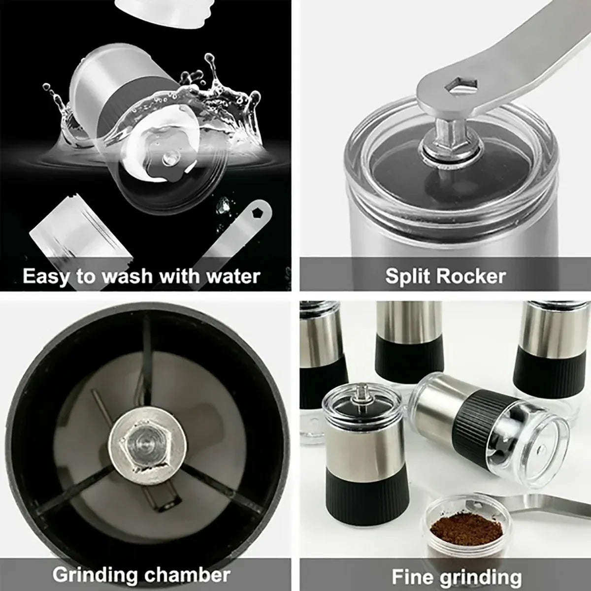 Small Manual Coffee Grinder Beans Nuts Adjustable Conical Ceramic Burr Grinder