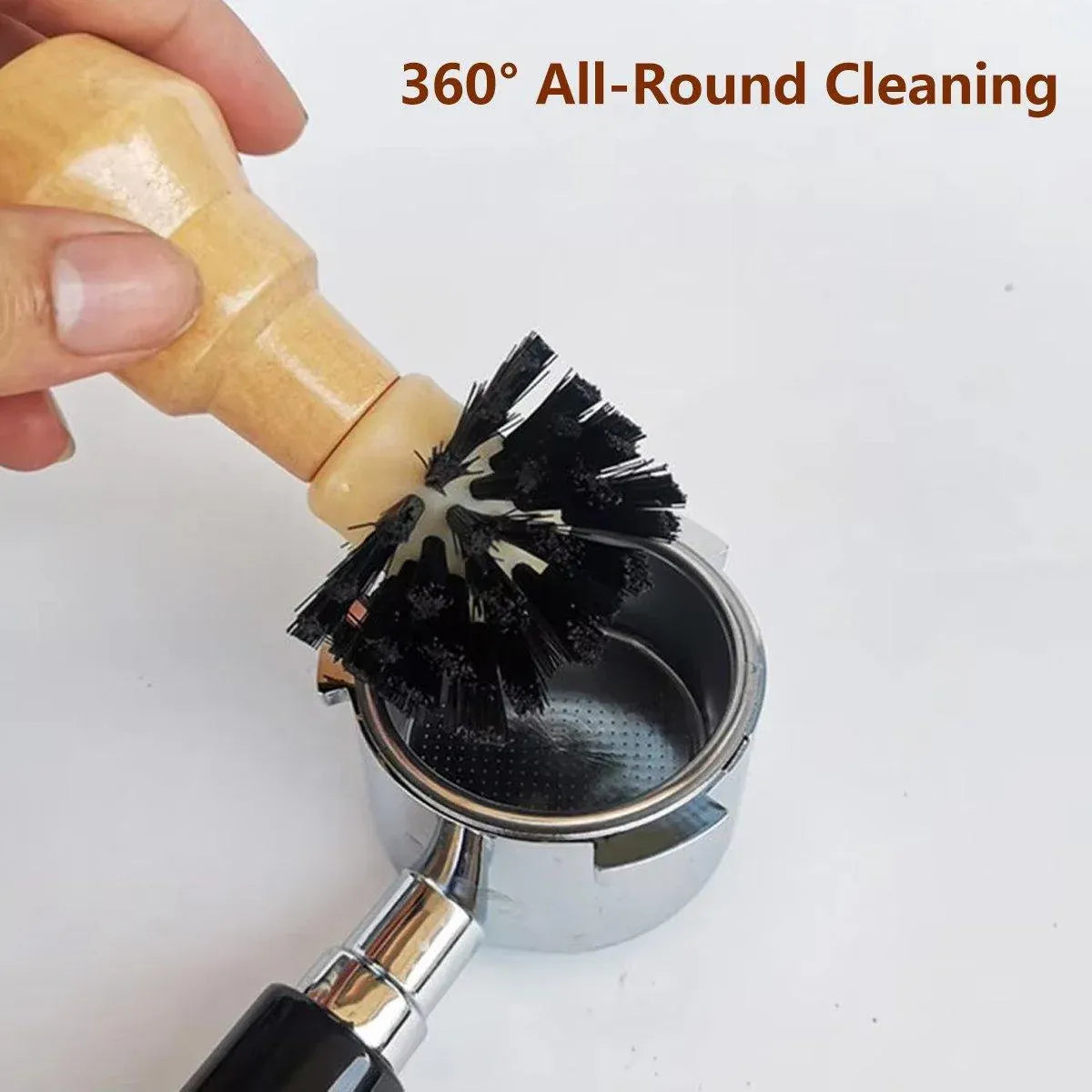 Coffee Basket Brush Coffee Cleaning Brush with Wood Handle for Portafilter Basket - Large