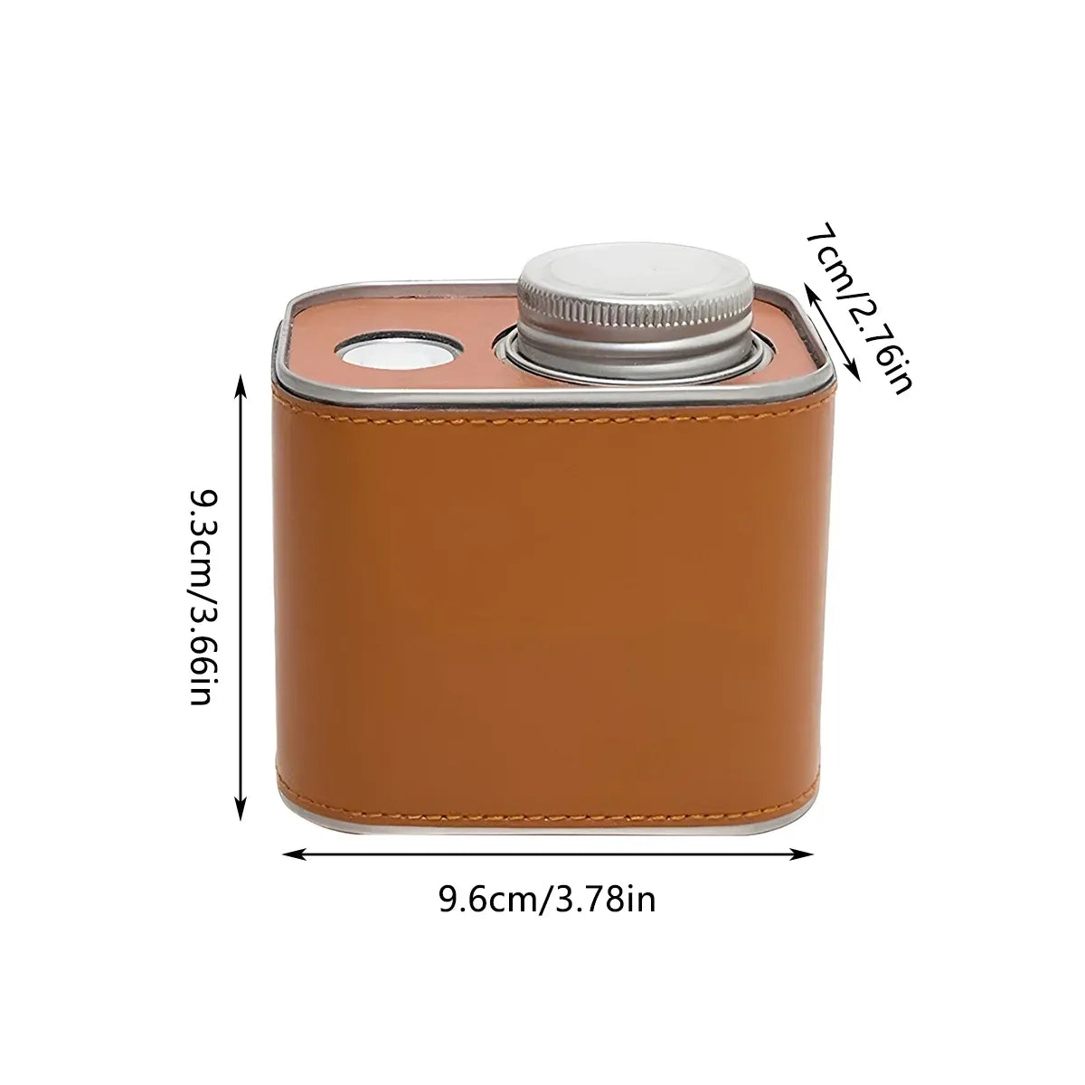 Airtight Coffee Canister Storage Jar Pour Valve Leather 9.6 x 7 x 9.3cm - White
