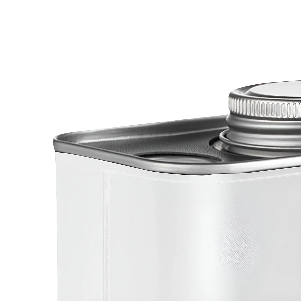 Airtight Coffee Canister Storage Jar Pour Valve Leather 9.6 x 7 x 9.3cm - White