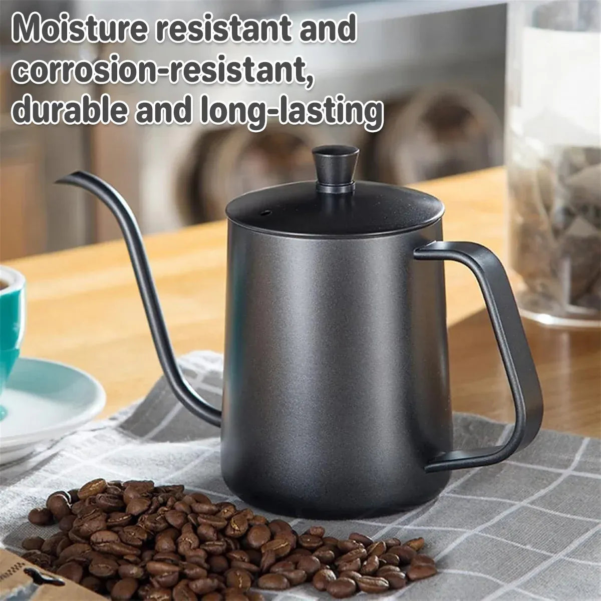 Hand Drip Coffee Pot Stainless Steel Fine Spout Hanging Ear Filter Cup Kettle - Silver