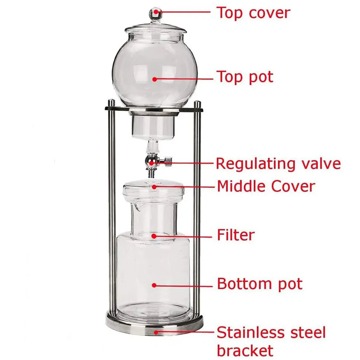 Cold Brew Coffee Maker Glass Ice Drip Pot Cold Brewer Manual Brewing Equipment