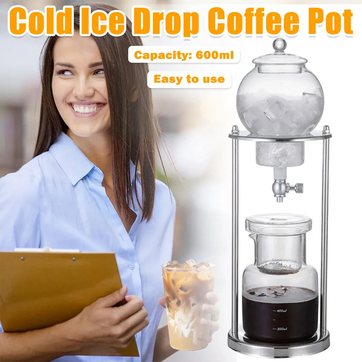 Cold Brew Coffee Maker Glass Ice Drip Pot Cold Brewer Manual Brewing Equipment