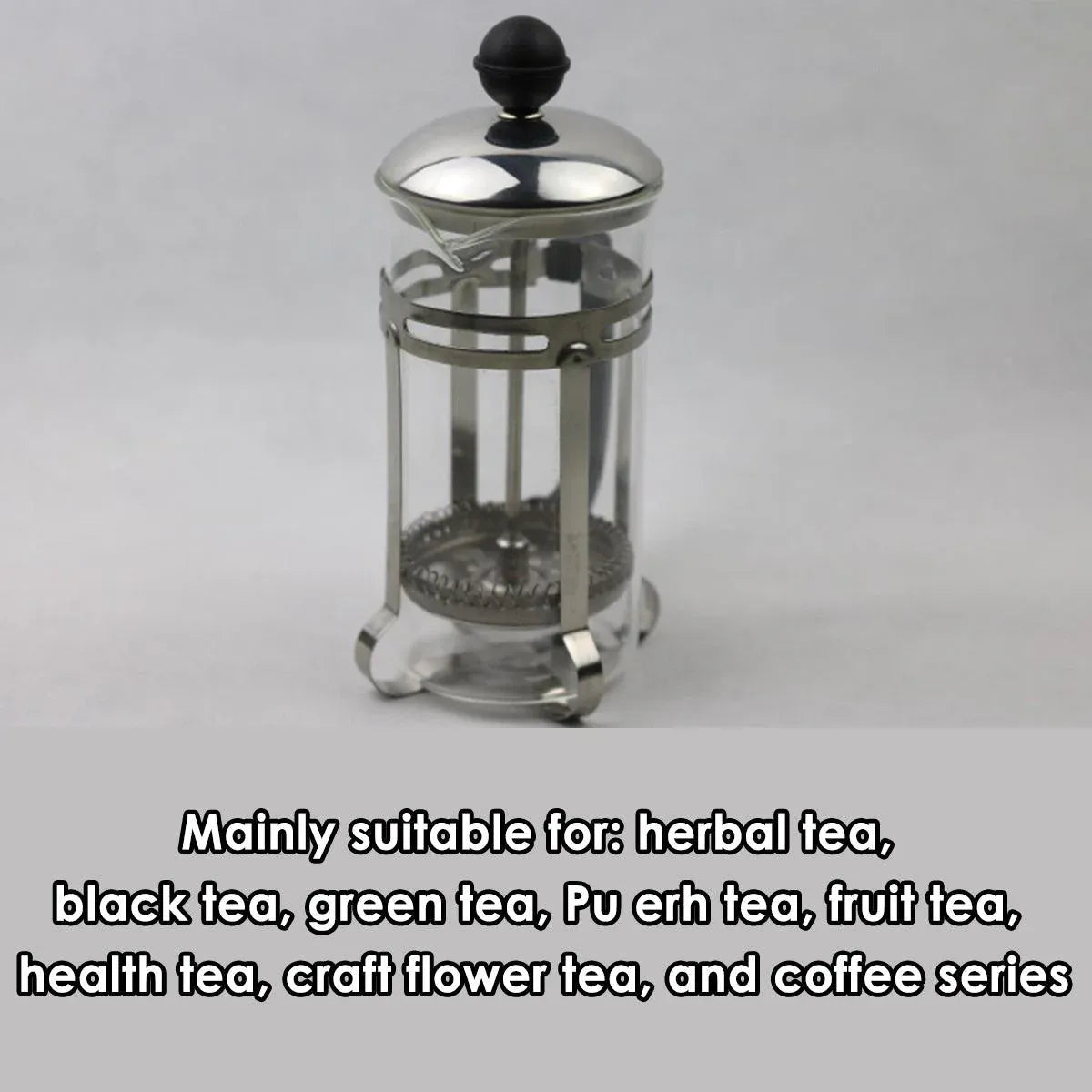 350ml 600ml Stainless Steel Glass French Press Coffee Tea Maker for Home Office - 600ML