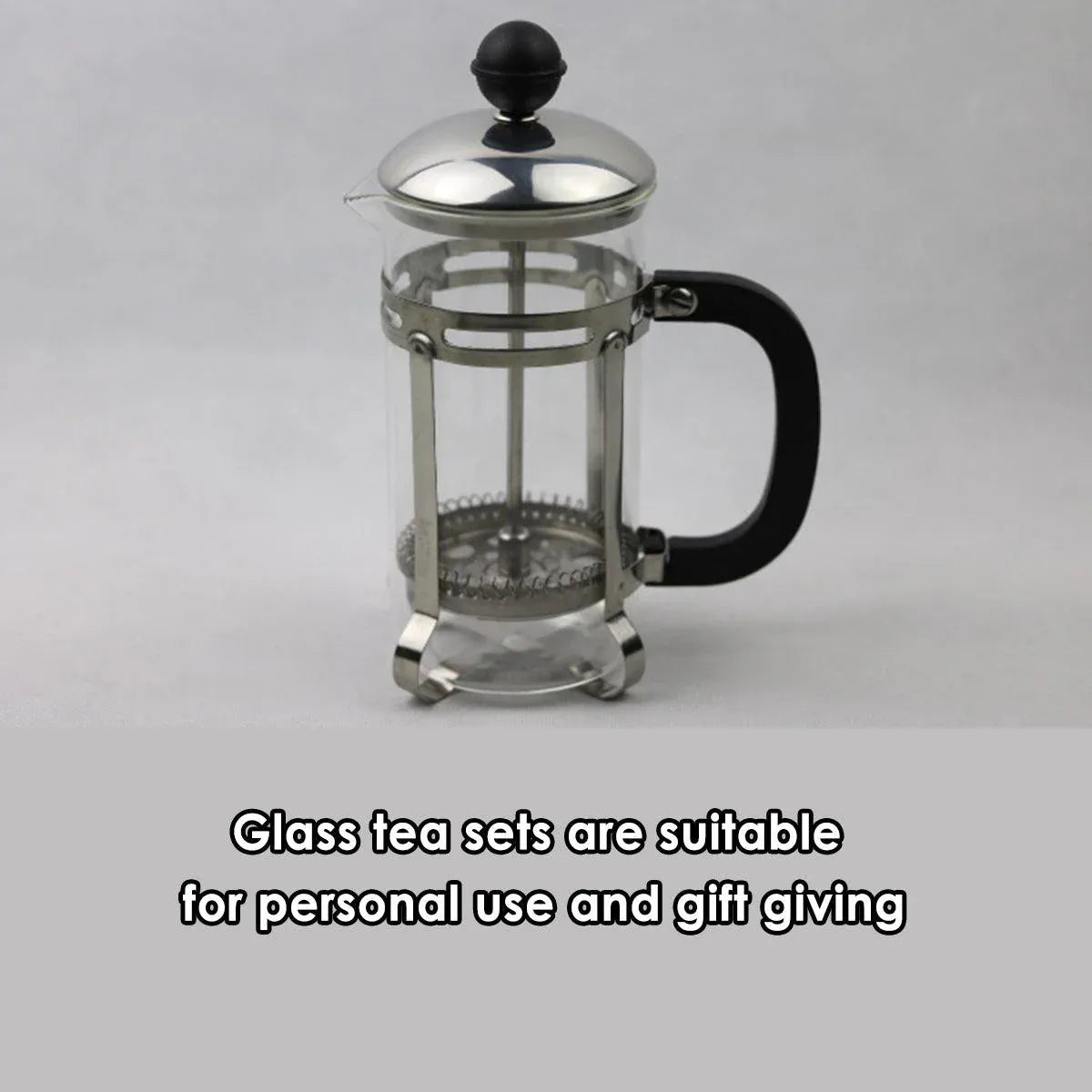 350ml 600ml Stainless Steel Glass French Press Coffee Tea Maker for Home Office - 600ML