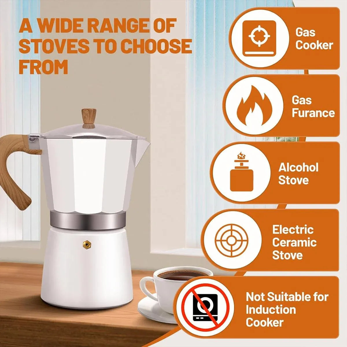 Portable Coffee Maker Wood Grain Handle Outdoor Manual Espresso Machine Camping - Beige-300ml