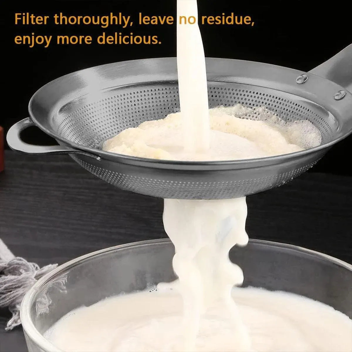 Stainless Steel Colander Spoon Kitchen Strainer Tool for Pasta Rice Vegetable