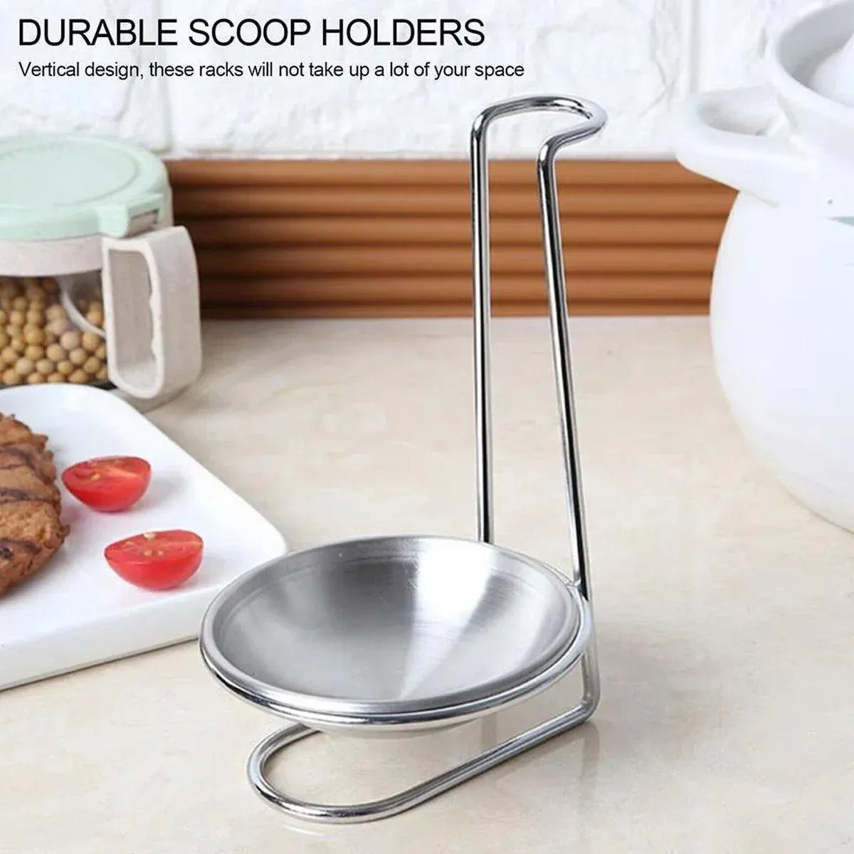 2 Pcs Portable Stainless Steel Soup Colander Rack Kitchen Utensil Storage