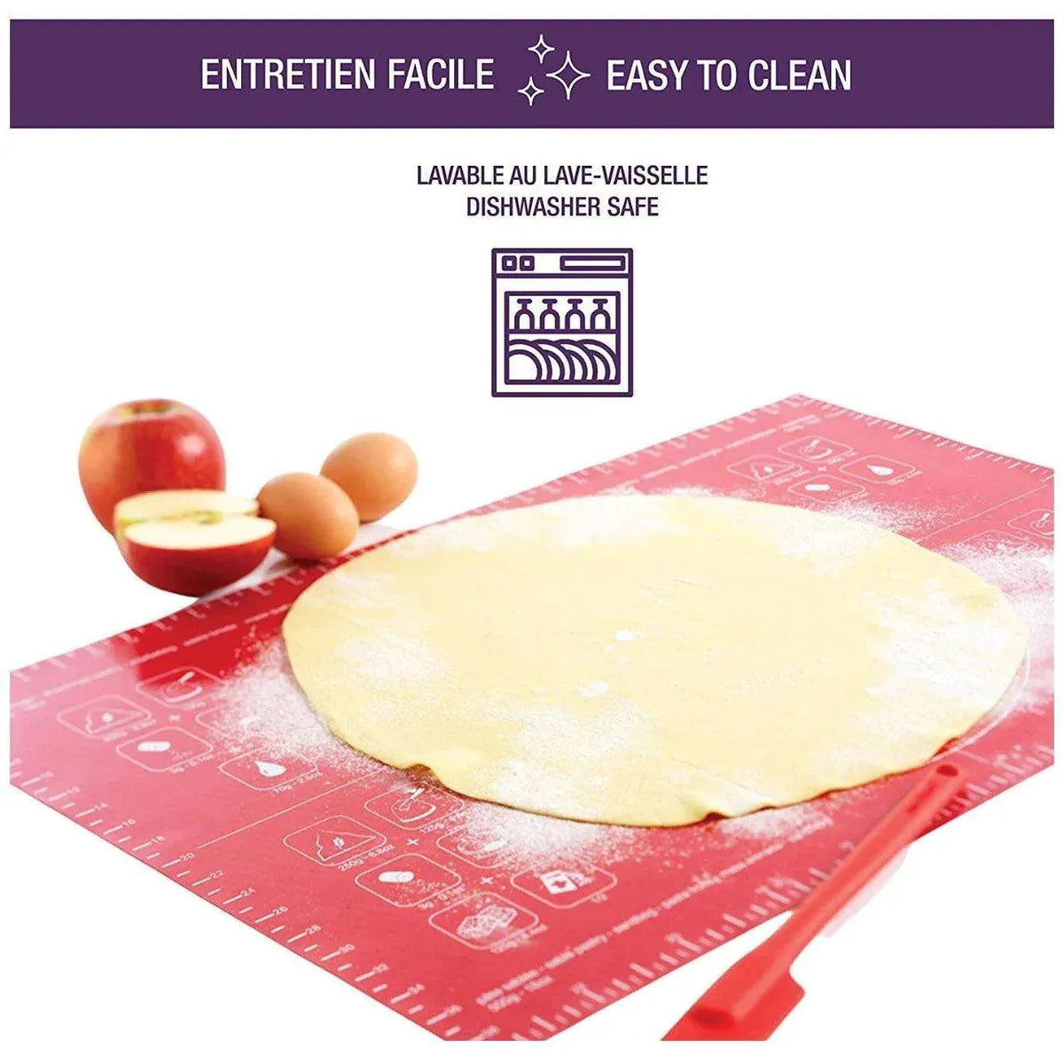 Green Reusable Non-Stick Silicone Rolling Dough Mat Cake Pastry Baking Fondant Sheet - 29*26cm