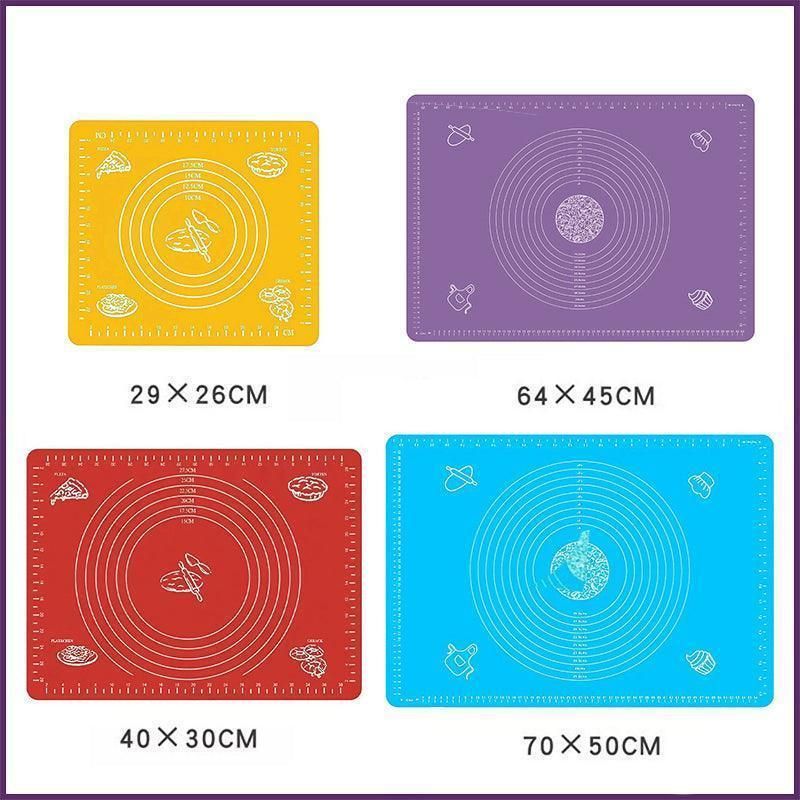 Green Reusable Non-Stick Silicone Rolling Dough Mat Cake Pastry Baking Fondant Sheet - 40*30cm