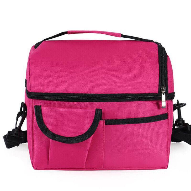 Insulated Lunch Bag Box Tote Cooler For Women Men Hot Cold Food Thermal - Blue