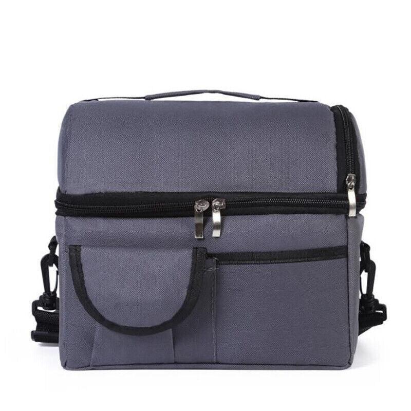 Insulated Lunch Bag Box Tote Cooler For Women Men Hot Cold Food Thermal - Red