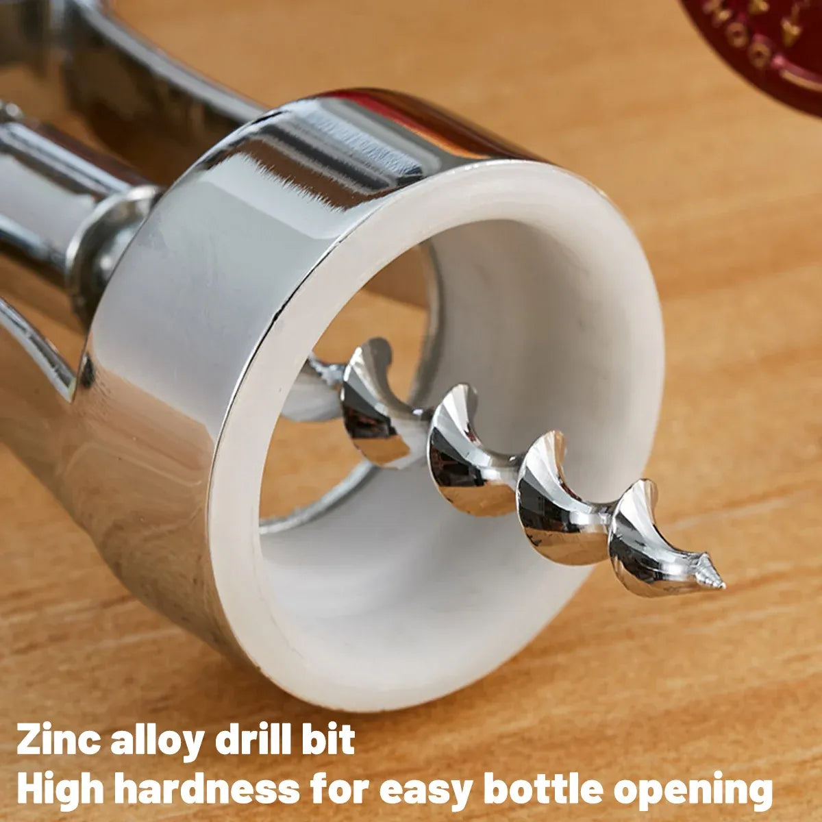 Wine Corkscrew Bottle Opener Winged Lever Zinc Alloy Crown Cap Lifter Silver