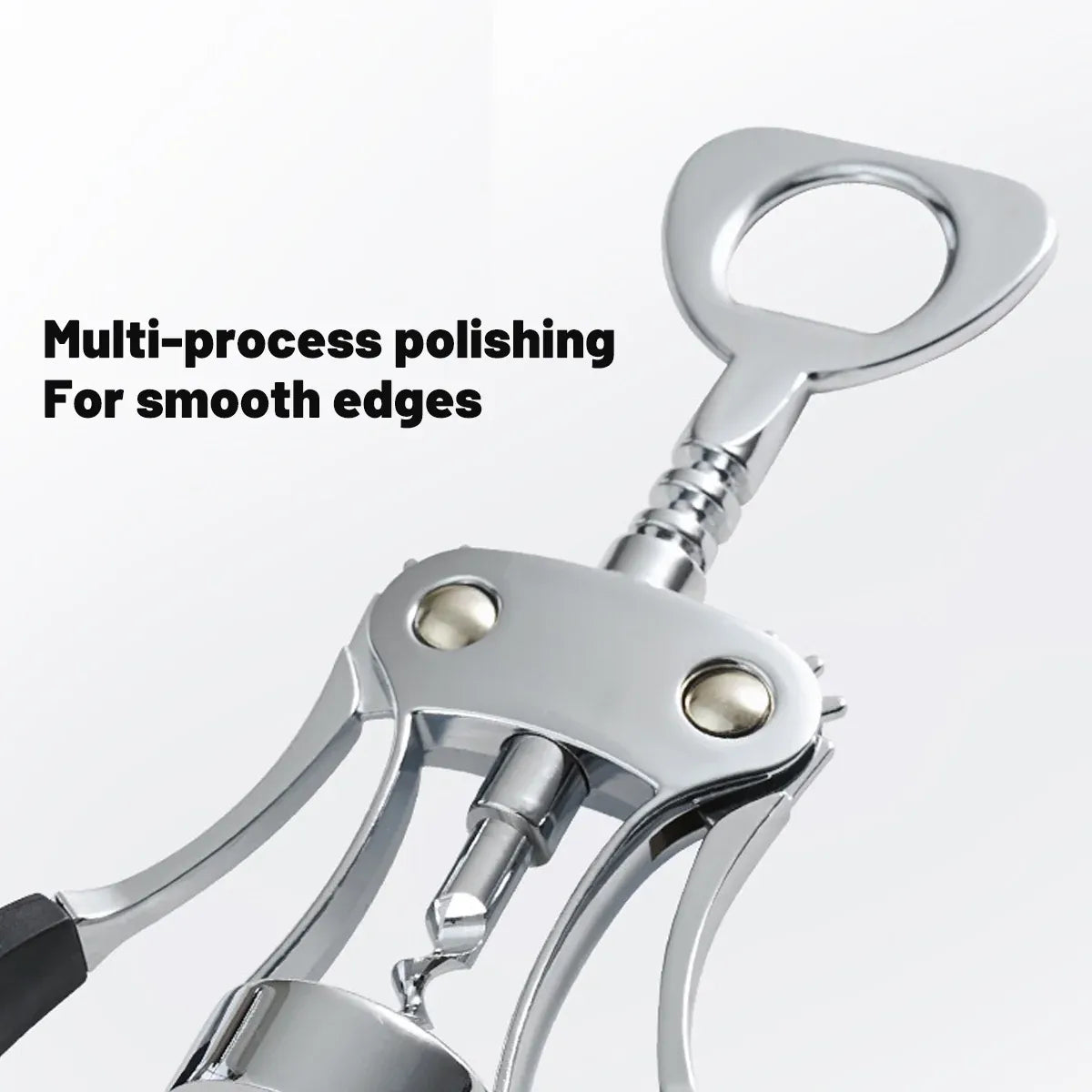 Wine Corkscrew Bottle Opener Winged Lever Zinc Alloy Crown Cap Lifter Silver