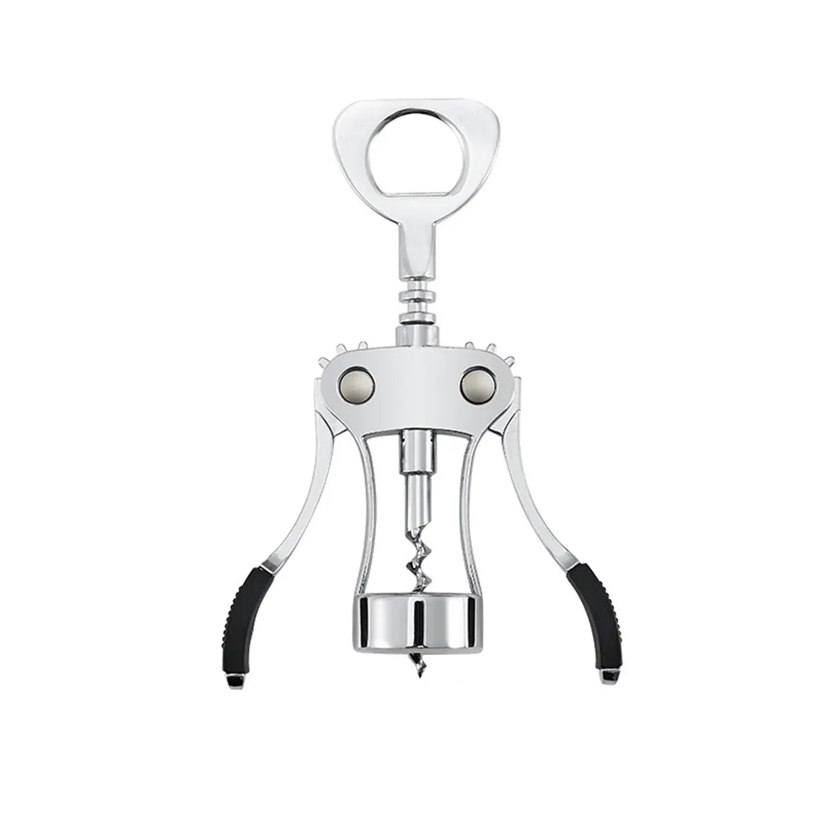 Wine Corkscrew Bottle Opener Winged Lever Zinc Alloy Crown Cap Lifter Silver