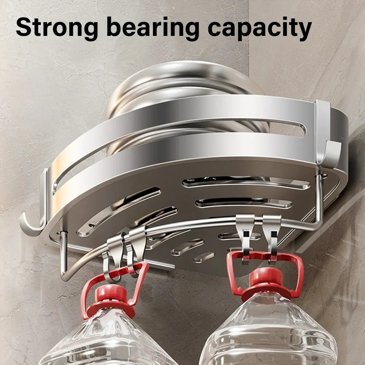 Wall Mounted Bathroom Shelf Triangle Corner Shower Storage Rack for Toiletries - Single layer with rod