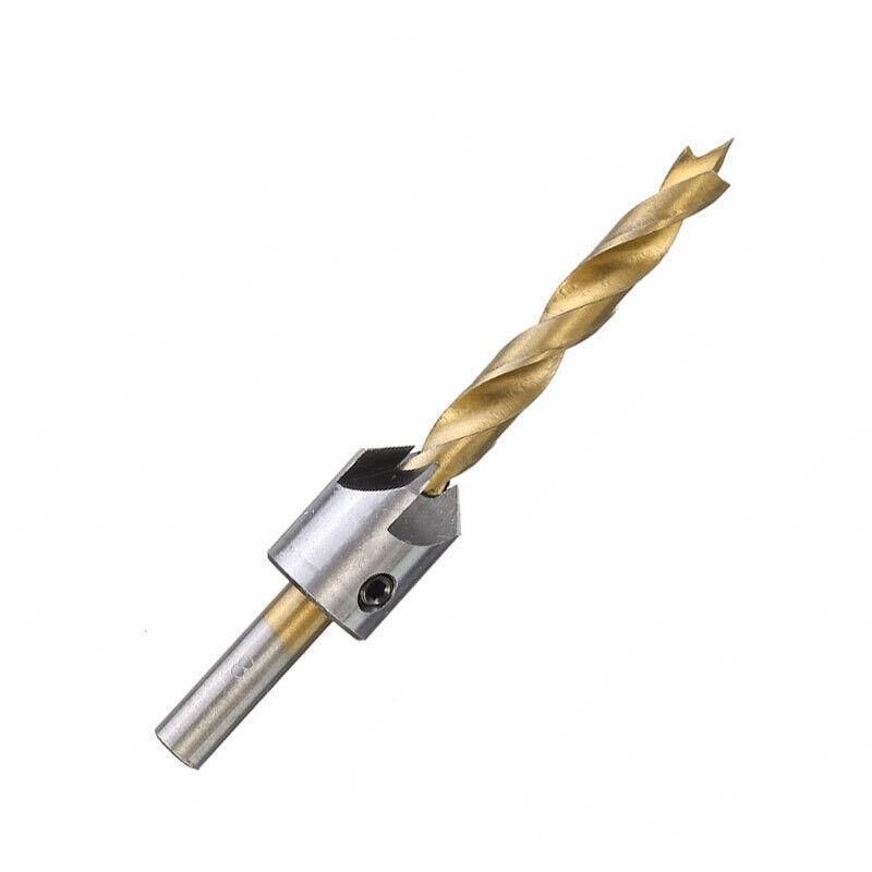 8Pcs 3-10Mm 5 Flute Countersink Drill Bit Set Reamer Woodworking Chamfer Tools