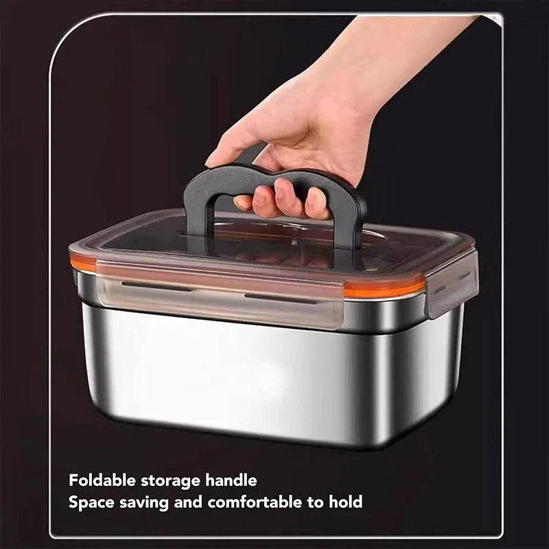 3500ml Stainless Steel Lunch Box Food Storage Container Meal Prep Crisper