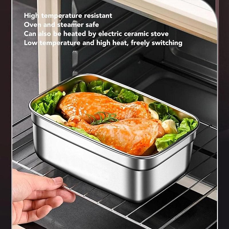 3500ml Stainless Steel Lunch Box Food Storage Container Meal Prep Crisper