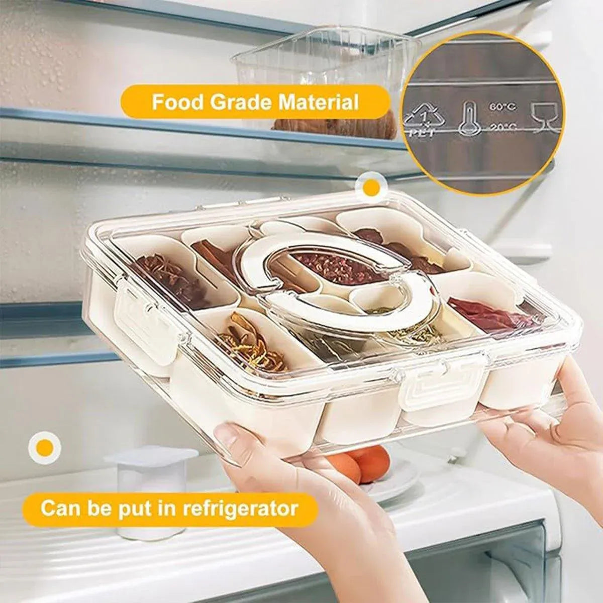 Food Grade Airtight Storage Box Portable Multi-compartment Seasoning Container - Small