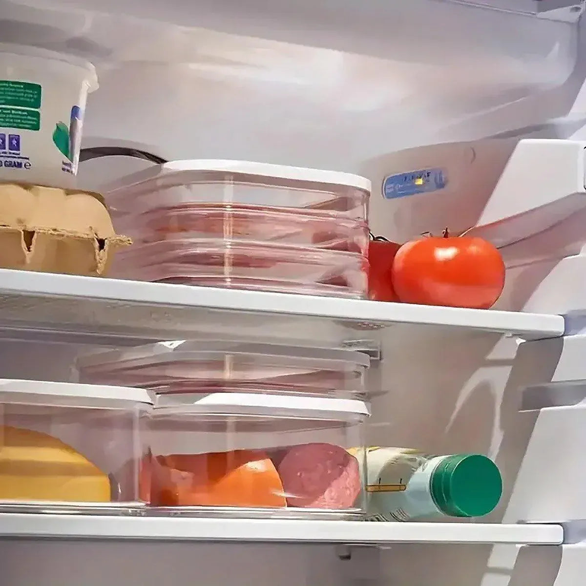 Food Grade Transparent Plastic Freezer Storage Box With Lid For Kitchen Fridge
