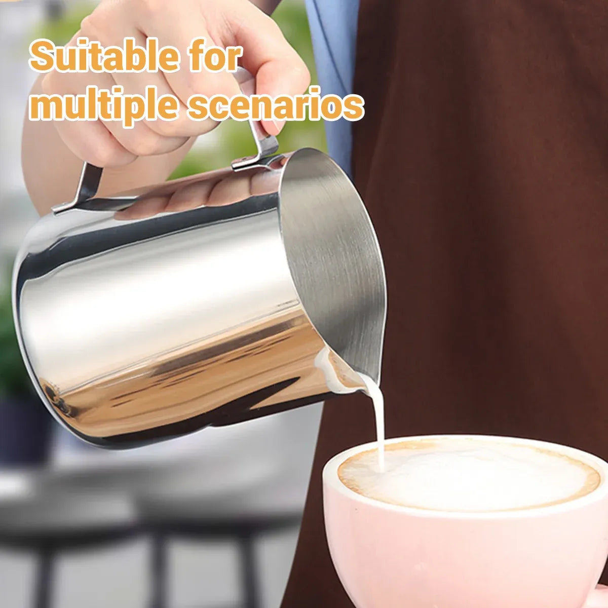 Stainless Steel Latte Art Cup 350ml 600ml Milk Frothing Pitcher Coffee Barista - 600ml
