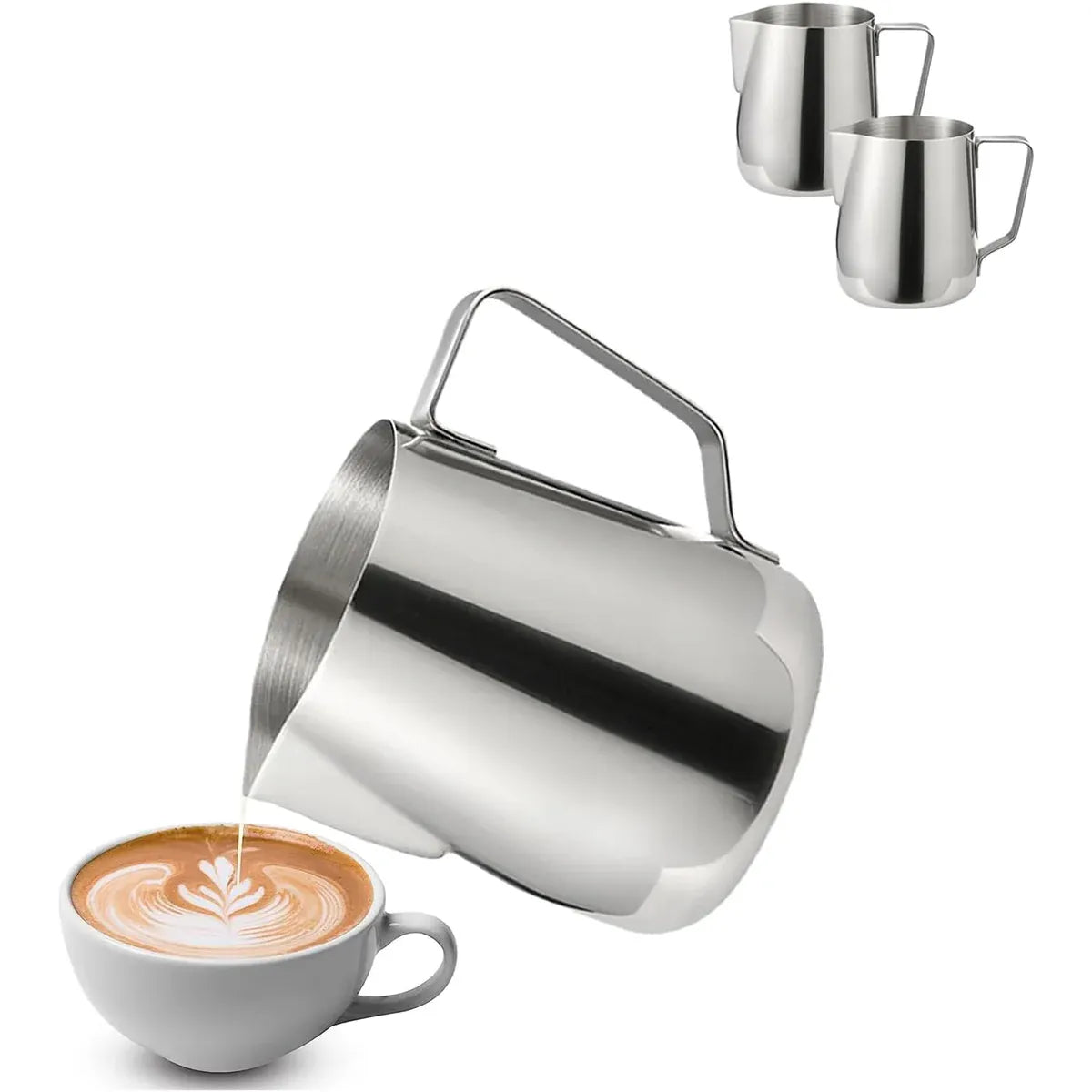 Stainless Steel Latte Art Cup 350ml 600ml Milk Frothing Pitcher Coffee Barista - 600ml