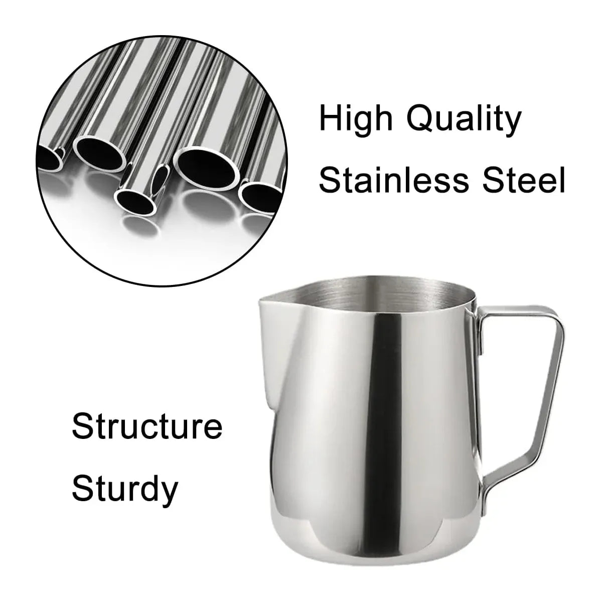 Stainless Steel Latte Art Cup 350ml 600ml Milk Frothing Pitcher Coffee Barista - 600ml