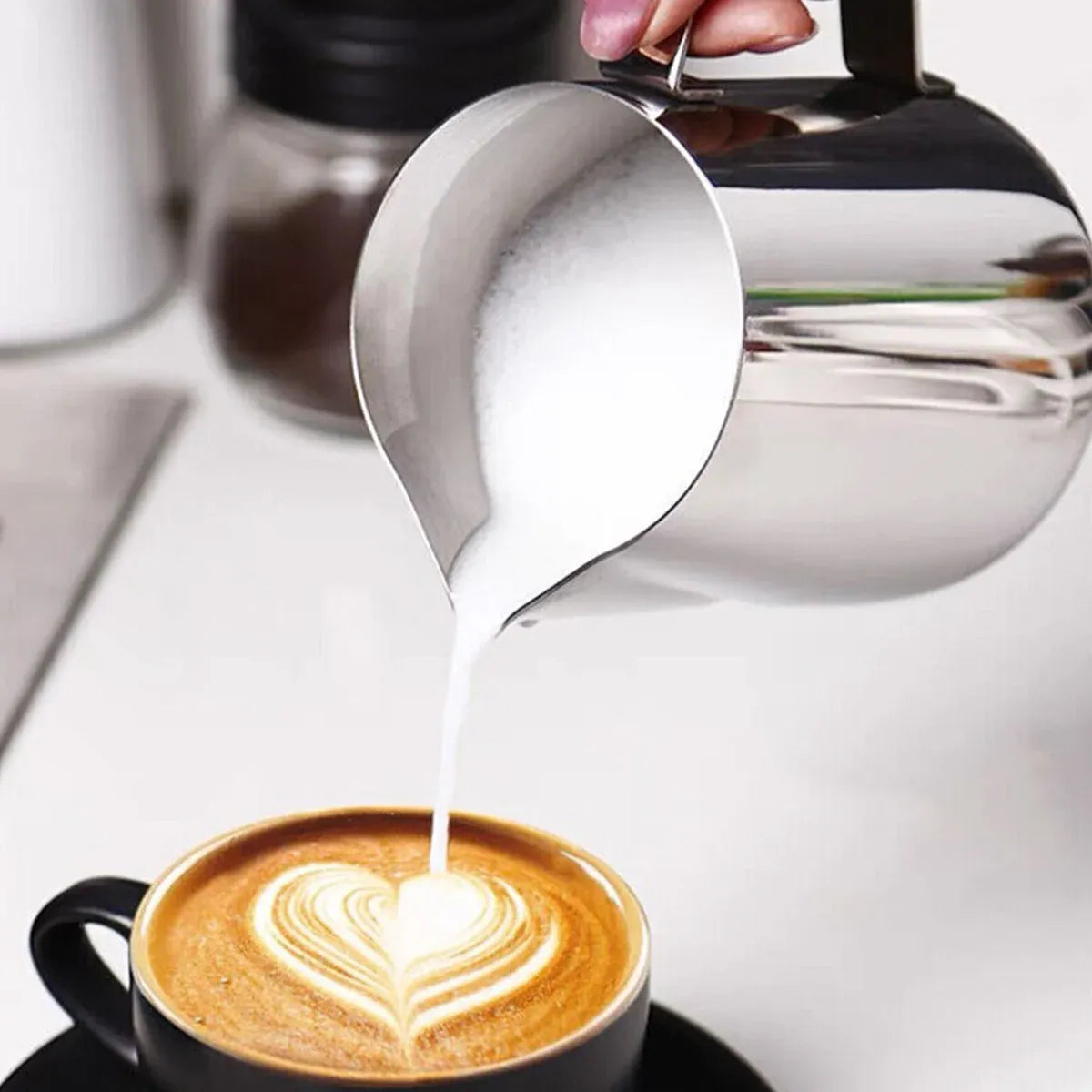 Stainless Steel Latte Art Cup 350ml 600ml Milk Frothing Pitcher Coffee Barista - 600ml