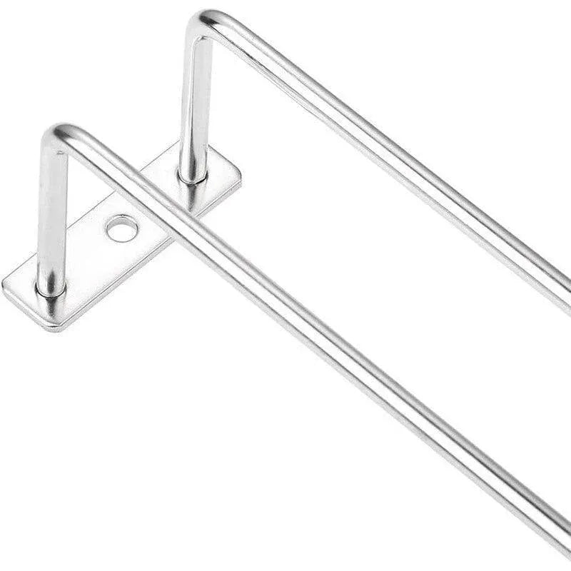 Under Cabinet Wine Glass Holder Rack 1PC Steel Hanging Cup Storage Bar Shelf