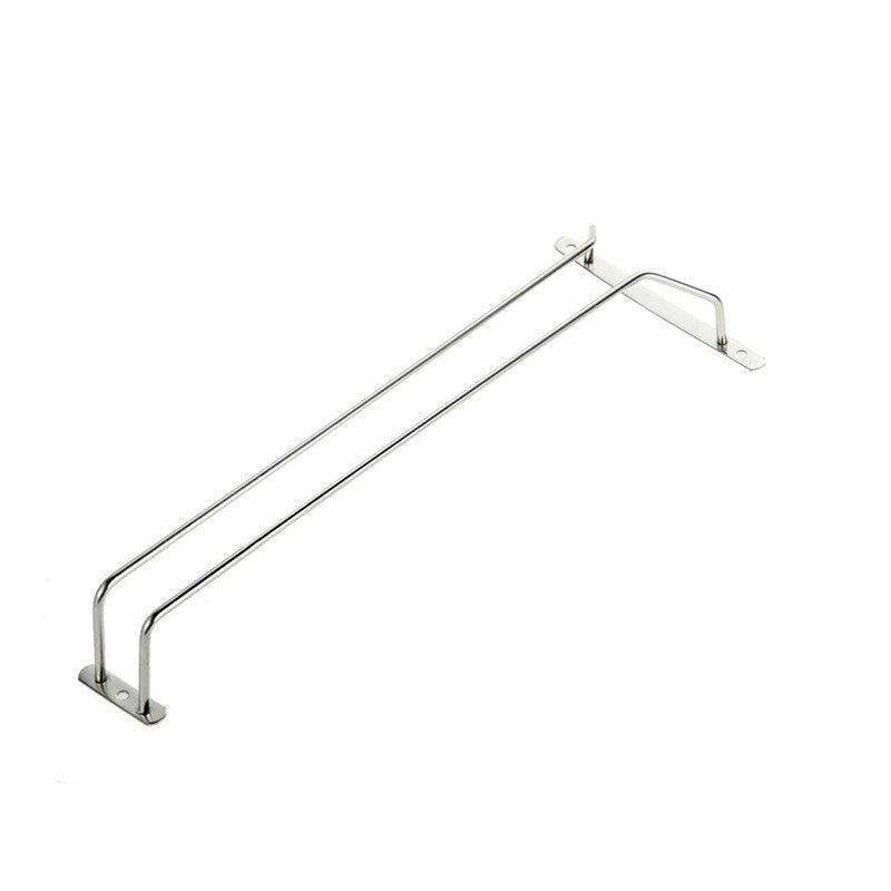Under Cabinet Wine Glass Holder Rack 1PC Steel Hanging Cup Storage Bar Shelf