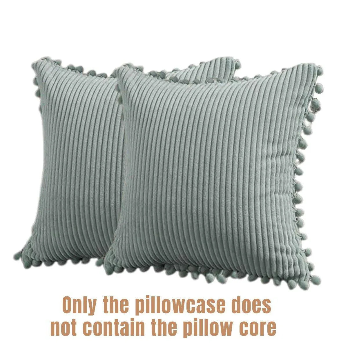 2PCS Corduroy Pillow Cover Luxury Decorative Cushion Case for Sofa Living Room - Grey