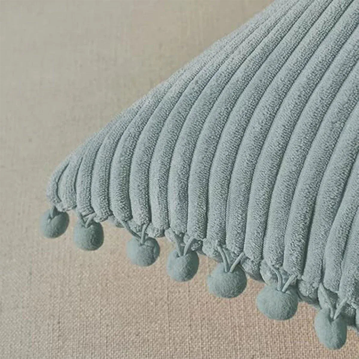 2PCS Corduroy Pillow Cover Luxury Decorative Cushion Case for Sofa Living Room - White