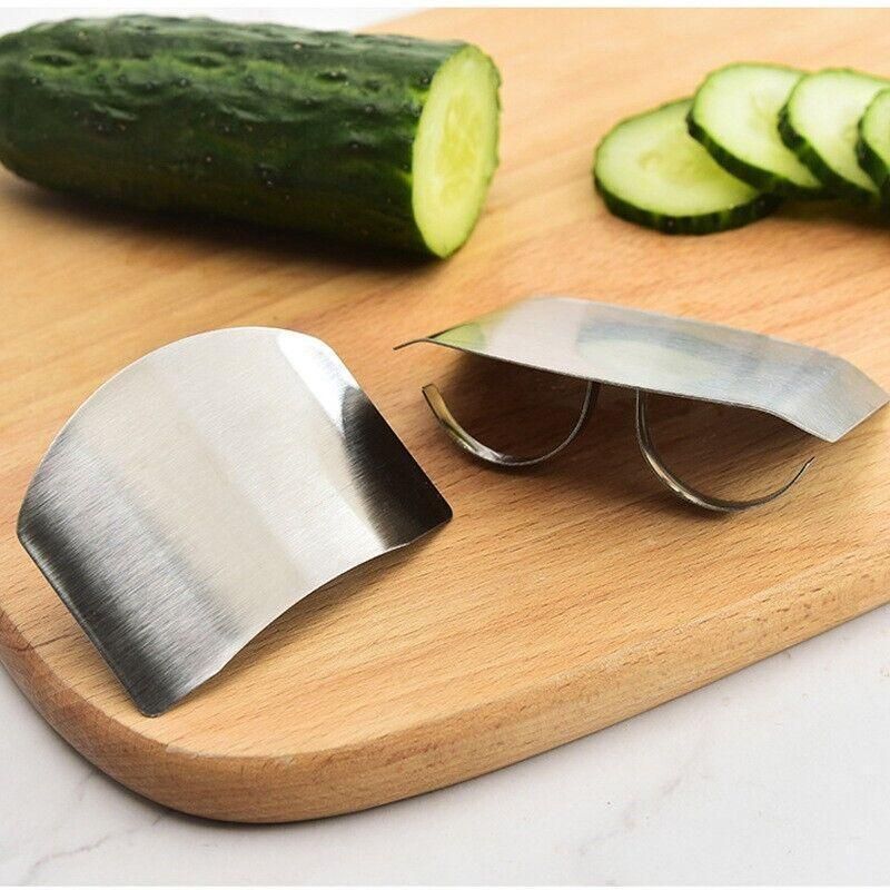 Stainless Steel Finger Protector Cutting Shield for Kitchen Slicing and Chopping - 2 Fingers