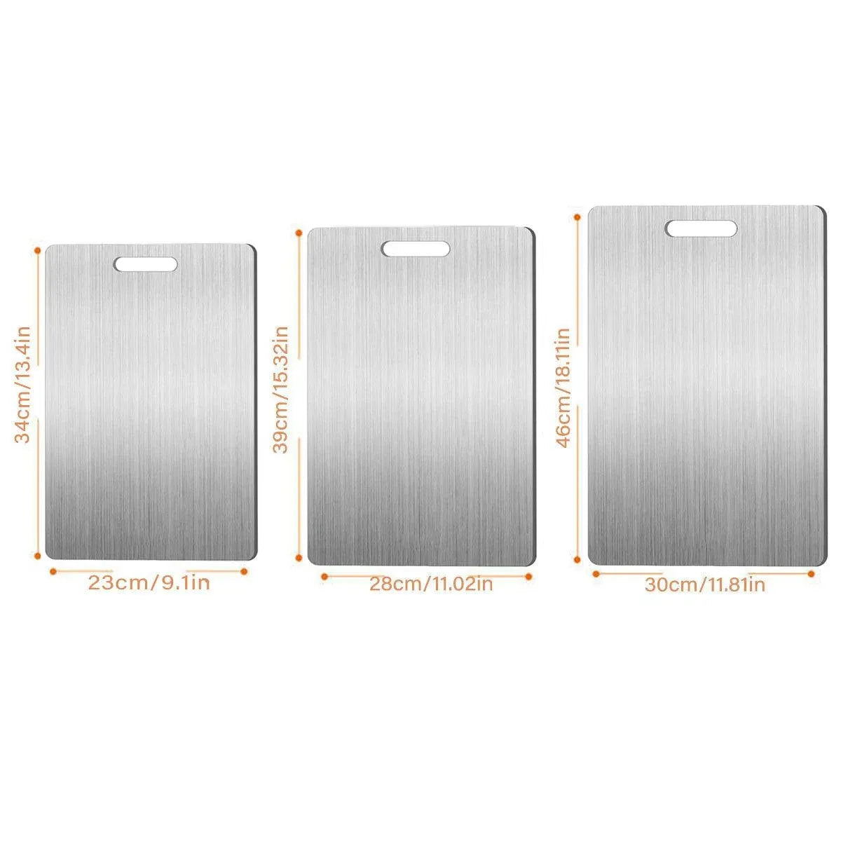 Double-Sided Stainless Steel Cutting Board Household Kitchen Chopping Board - 34x23cm