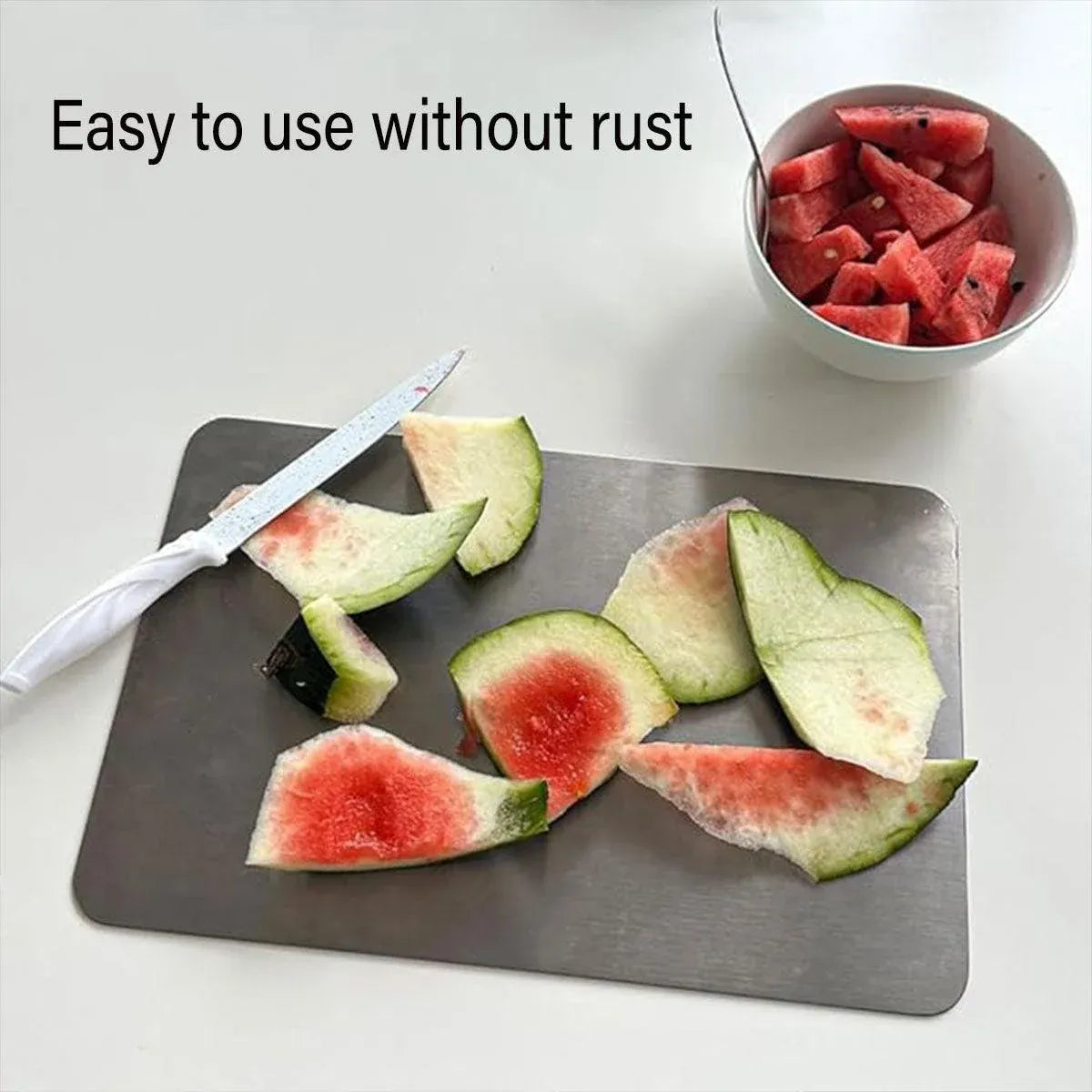 Double-Sided Stainless Steel Cutting Board Household Kitchen Chopping Board - 34x23cm