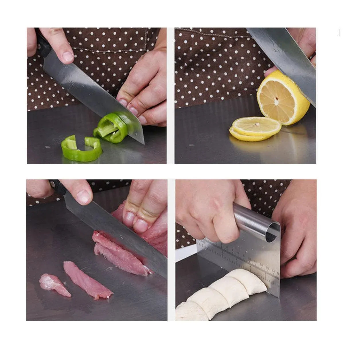 Double-Sided Stainless Steel Cutting Board Household Kitchen Chopping Board - 34x23cm