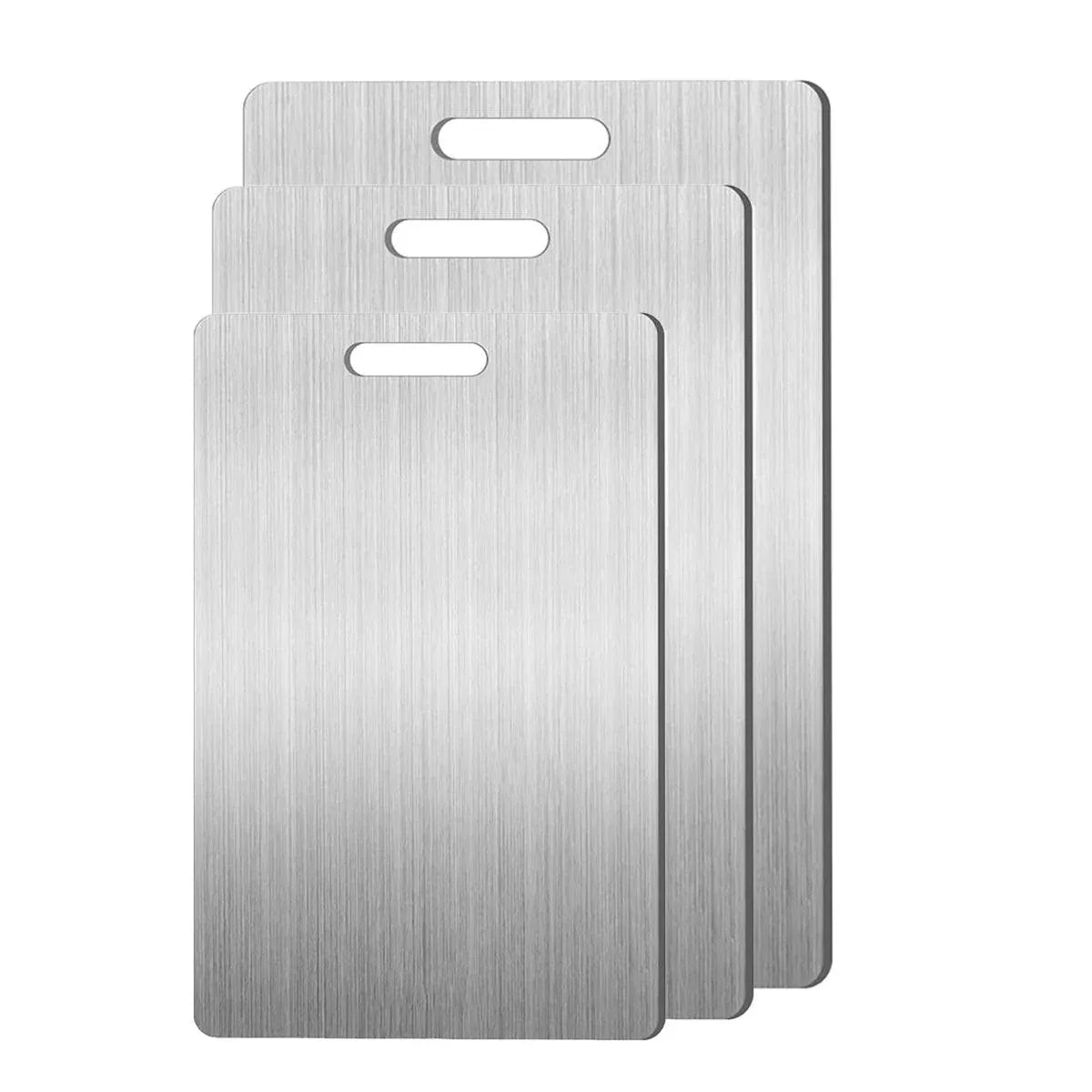 Double-Sided Stainless Steel Cutting Board Household Kitchen Chopping Board - 34x23cm