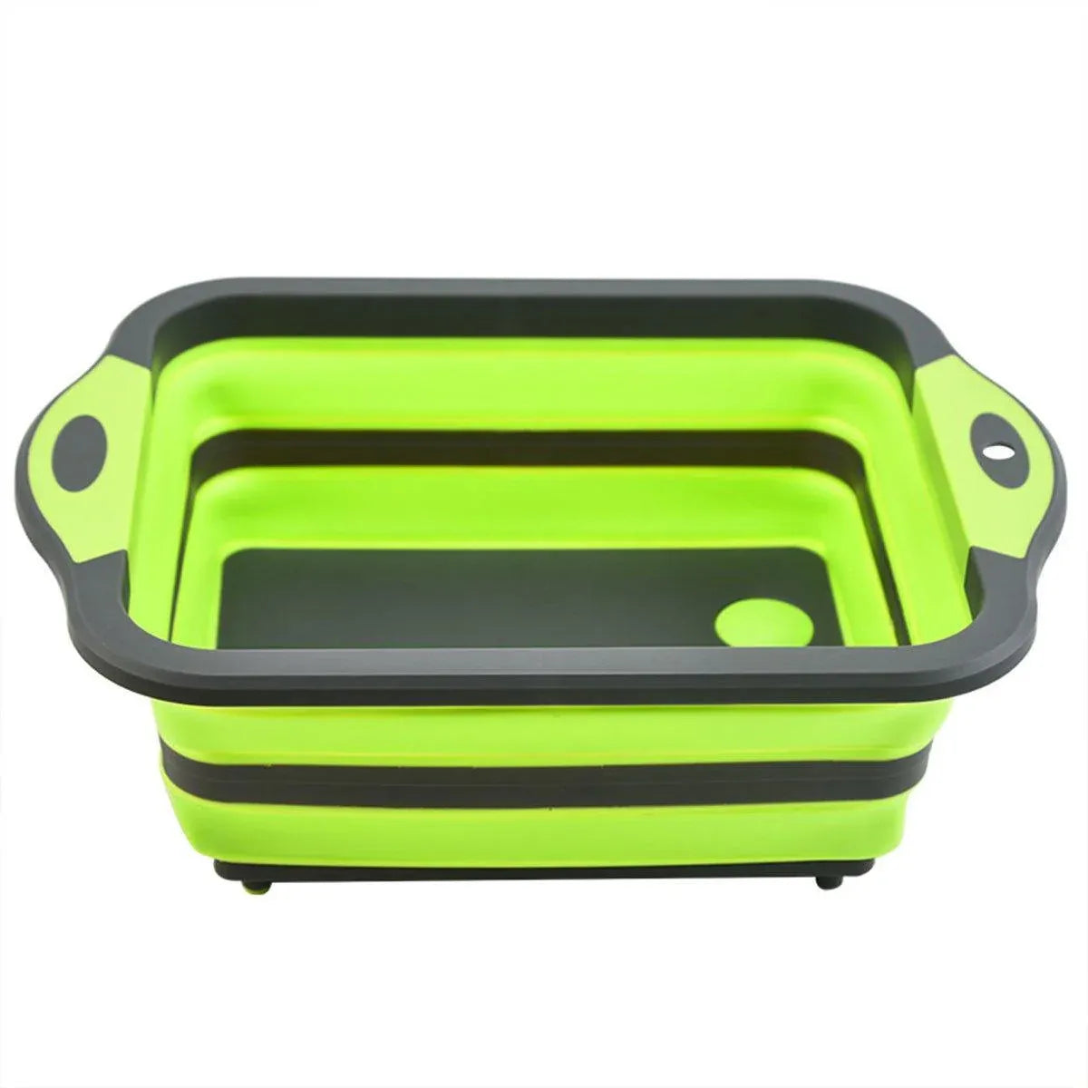Multifunctional Plastic Sink Cutting Board Foldable Draining Basket Outdoor Dish - Green