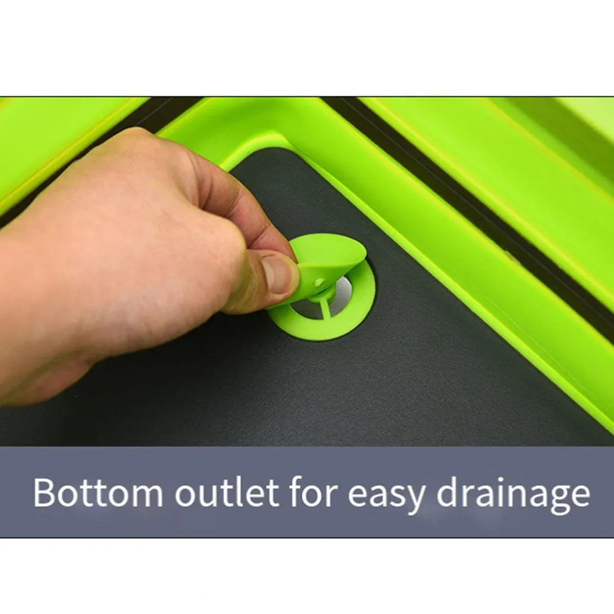 Multifunctional Plastic Sink Cutting Board Foldable Draining Basket Outdoor Dish - Green