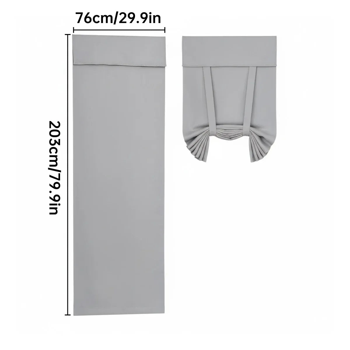 Home Blackout Door Curtain Thermal Insulated Durable for Bedroom Living Room - Black