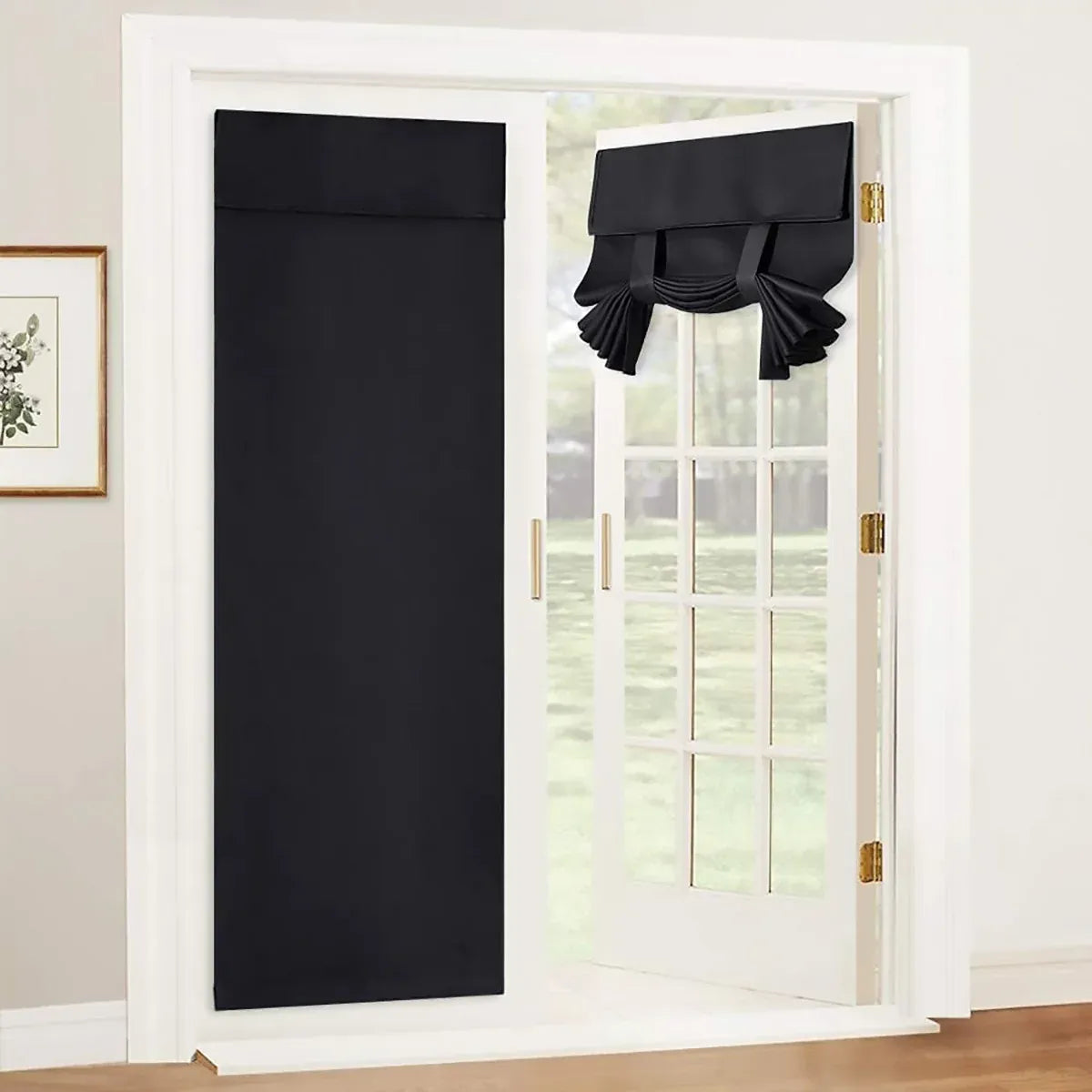 Home Blackout Door Curtain Thermal Insulated Durable for Bedroom Living Room - Beige