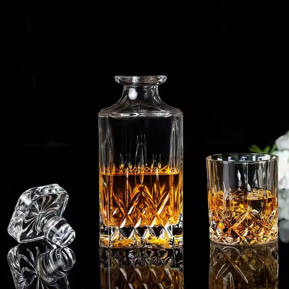 Whisky Wine Bottles Glass Wine Sets Glass Storage Container for Home Bar
