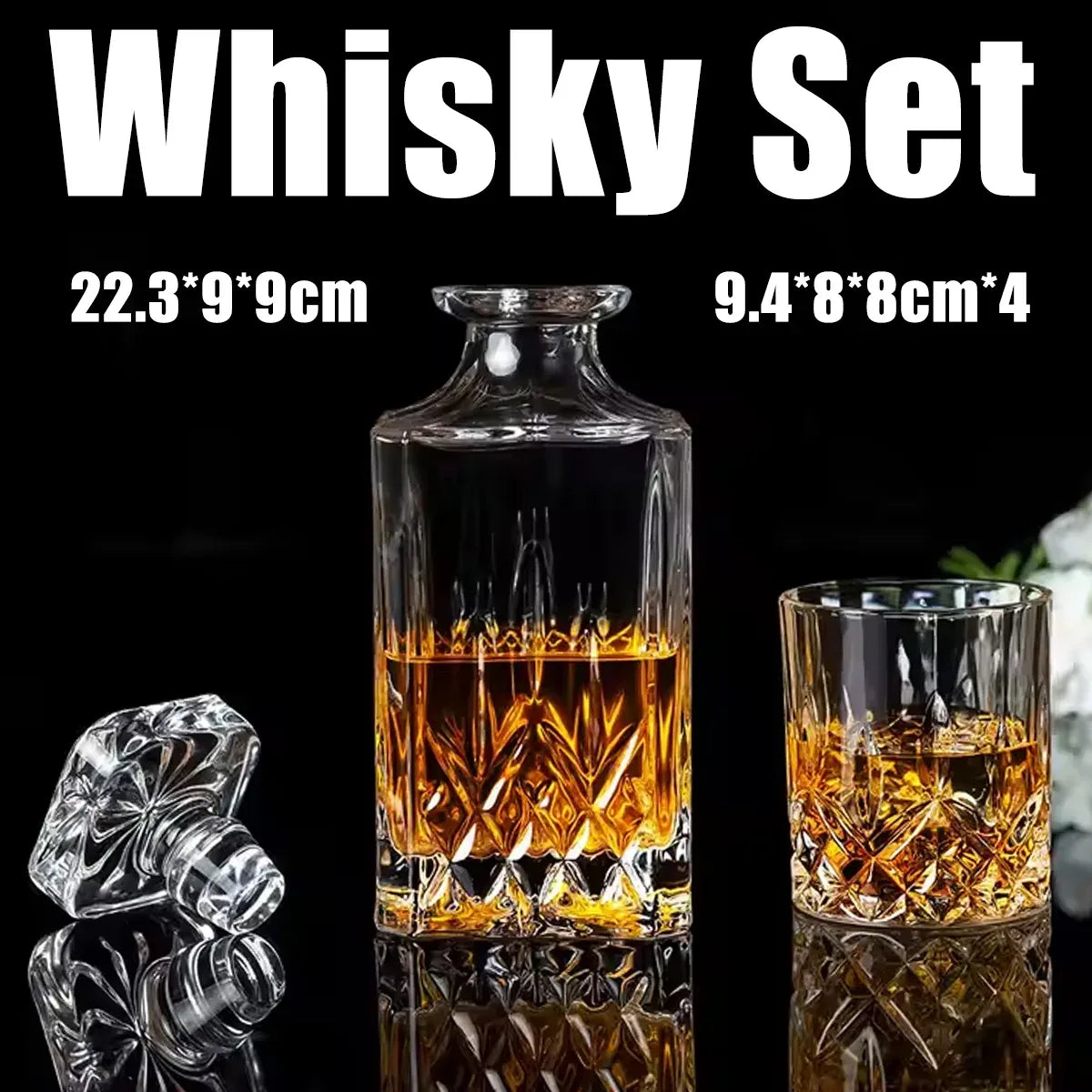 Whisky Wine Bottles Glass Wine Sets Glass Storage Container for Home Bar